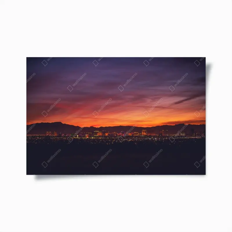 Poster Las Vegas panorama bei dämmerung