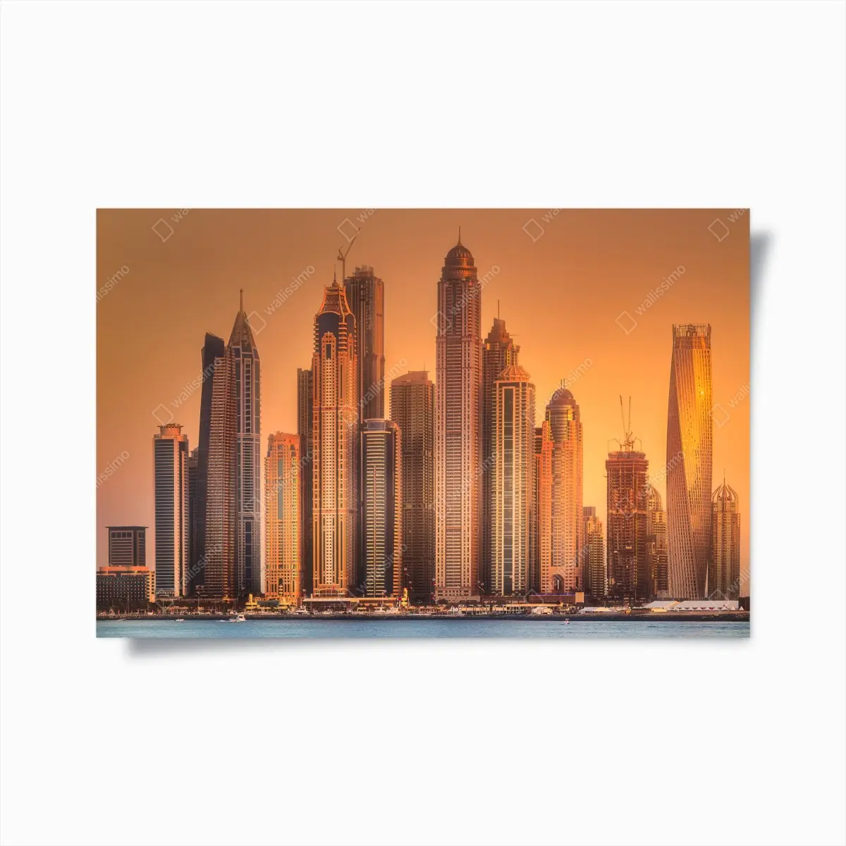 Poster Dubai skyline im goldenen licht – Pixers®