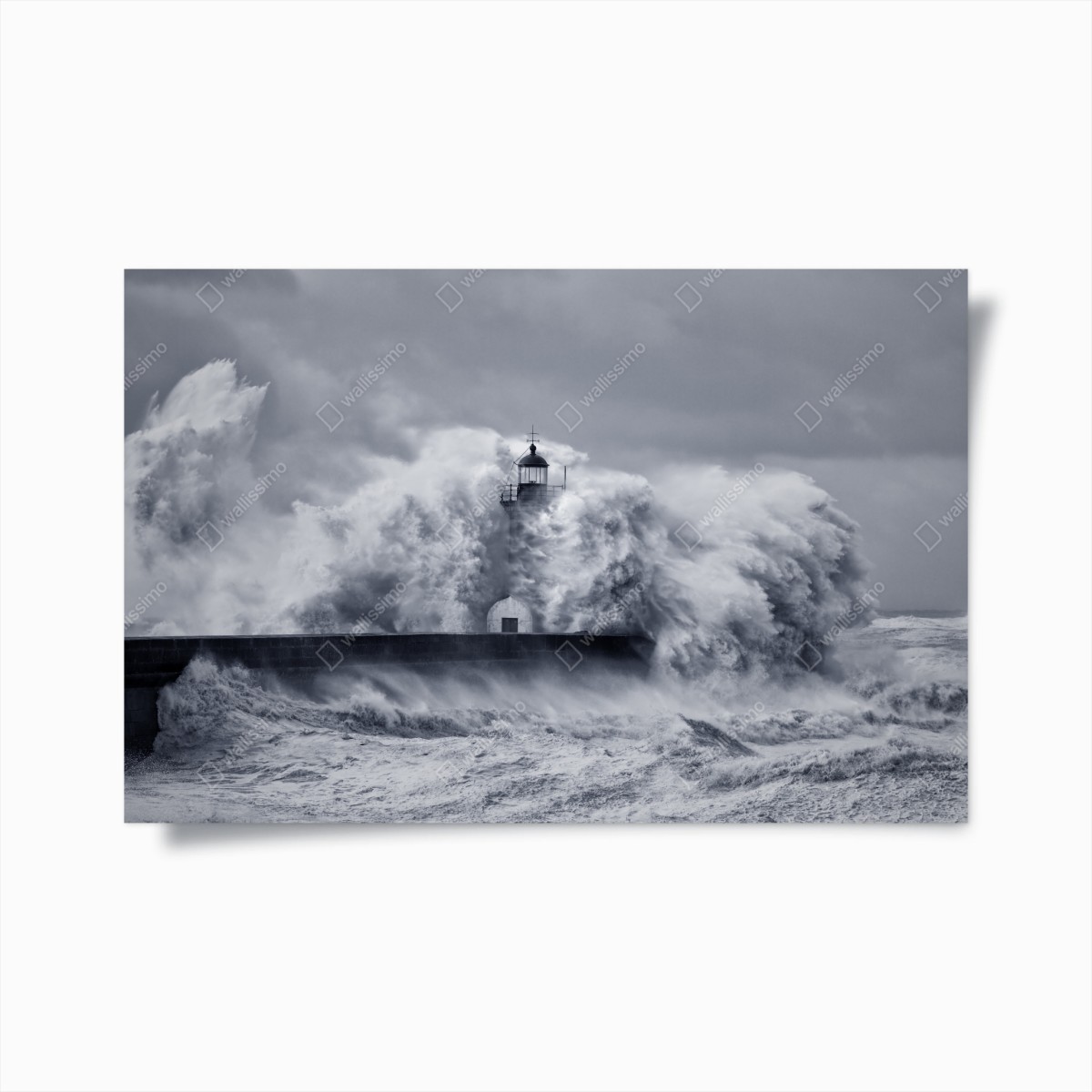 Poster leuchtturm von mächtigen wellen umgeben – Pixers®
