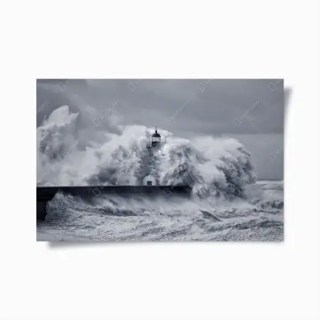 Poster leuchtturm von mächtigen wellen umgeben – Pixers®