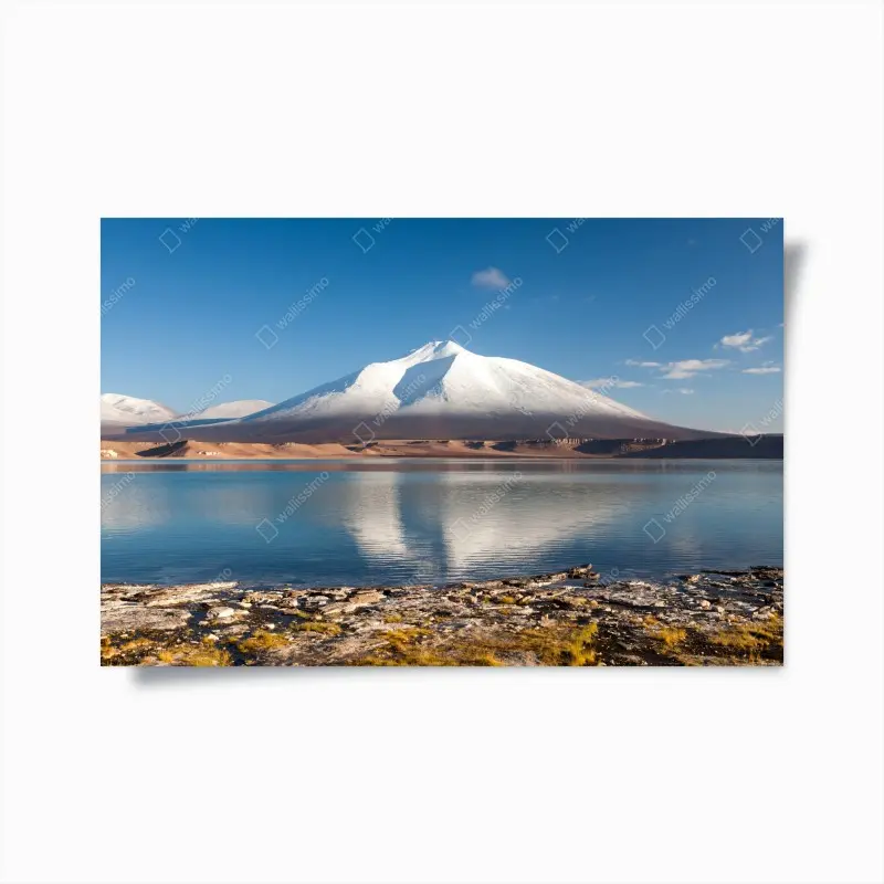 Poster Laguna Verde spiegelung in Atacama