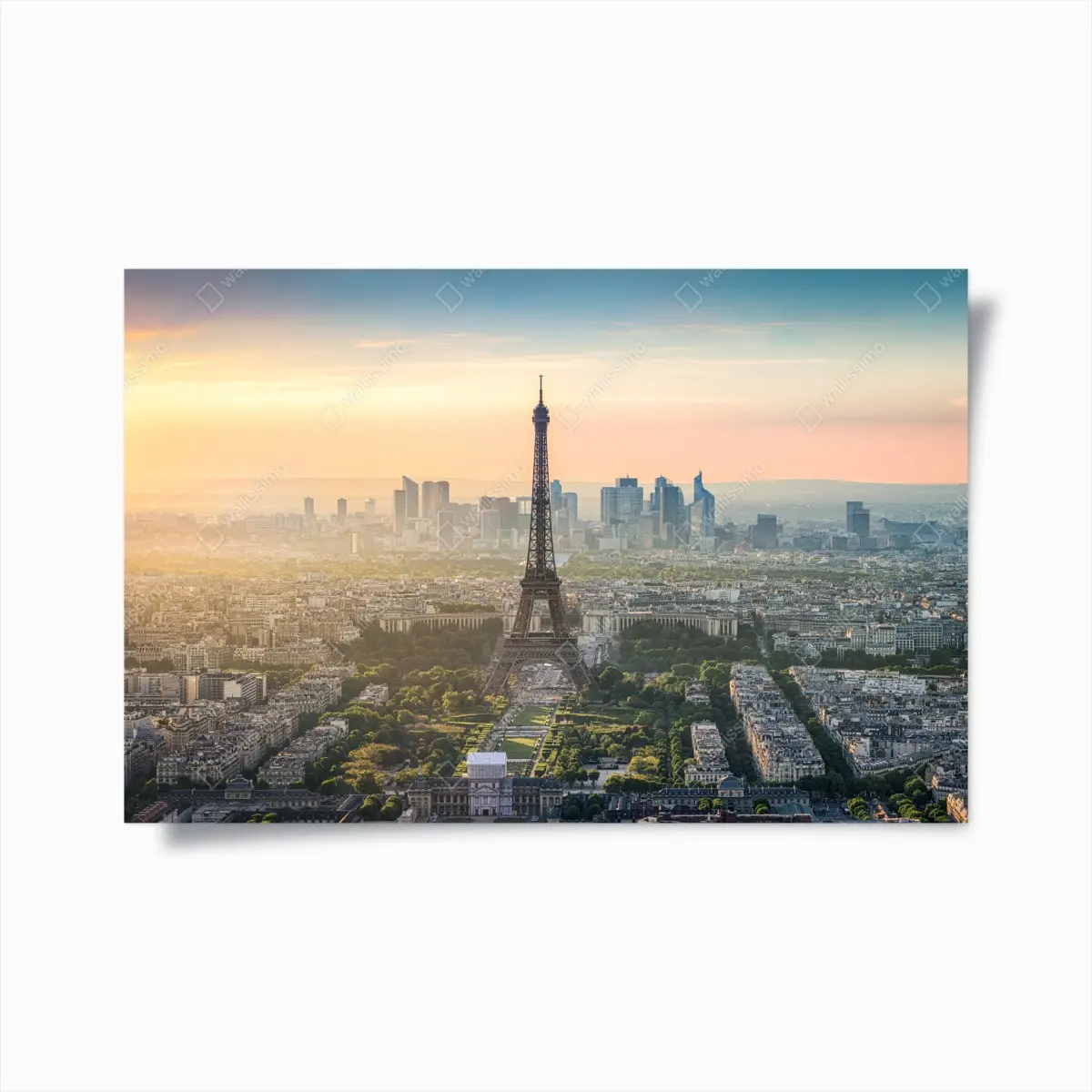 Poster Paris stadtbild bei sonnenuntergang mit dem Eiffelturm – Pixers®