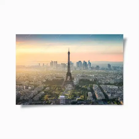 Poster Paris stadtbild bei sonnenuntergang mit dem Eiffelturm – Pixers®
