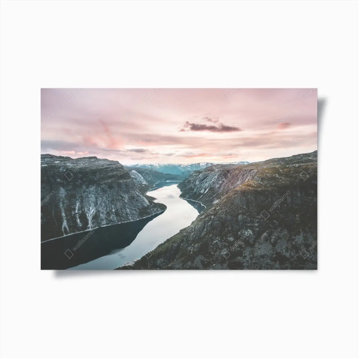 Poster ruhiger fjord bei sonnenuntergang – Pixers®