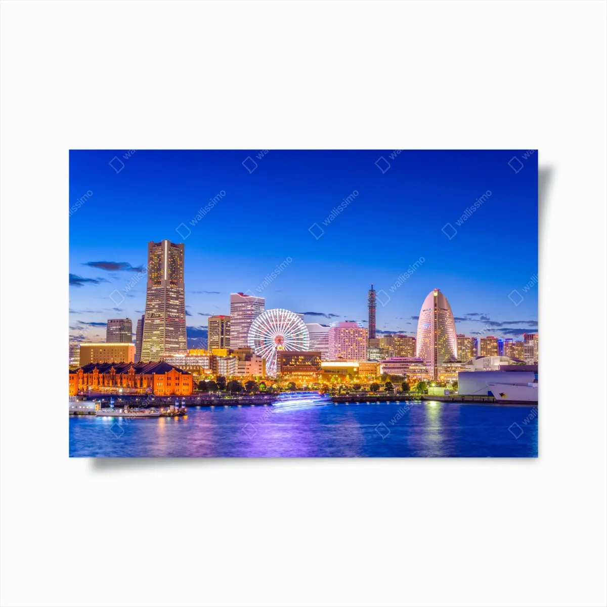 Poster Yokohama skyline bei dämmerung – Pixers®
