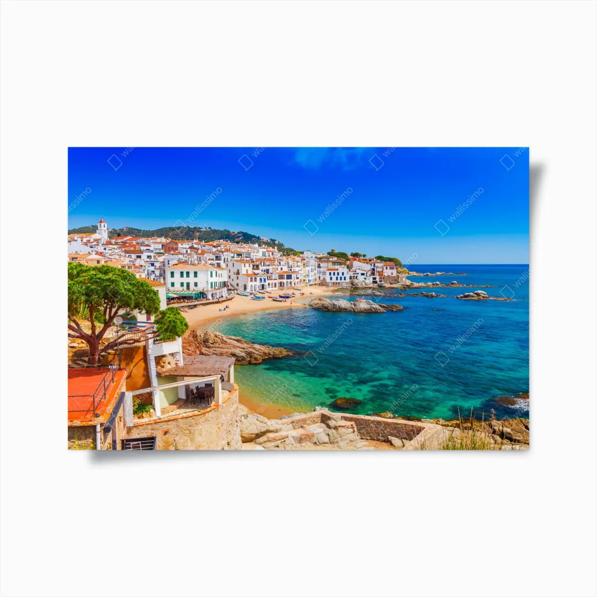 Poster sonniges mediterranes küstendorf – Pixers®