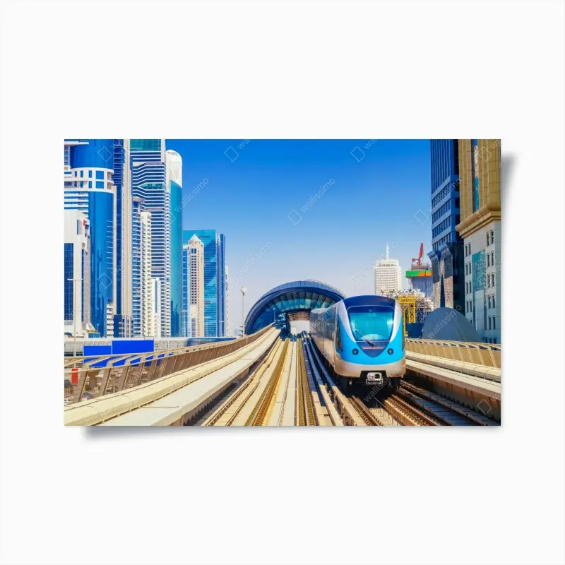 Poster städtische u-bahn im sonnenschein