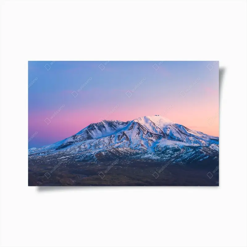 Poster sonnenuntergang über Mount St. Helens im winter
