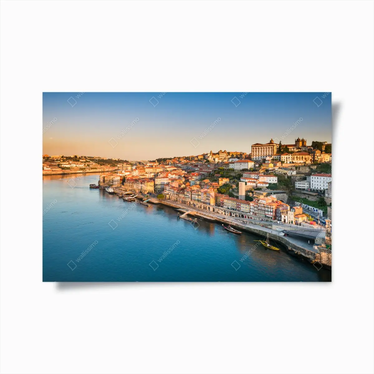 Poster sonnige Porto ufer-skyline im goldenen licht – Pixers®