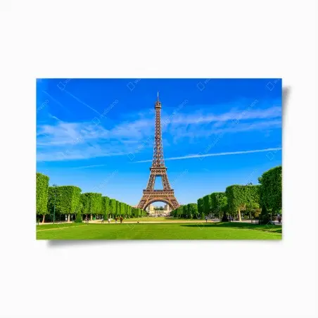 Poster Eiffelturm am Champ de Mars, lebendige pariser skyline – Pixers®