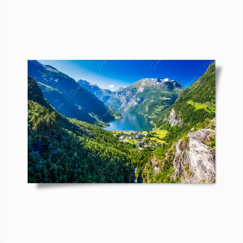 Poster Geirangerfjord bergpanorama