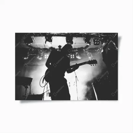 Poster gitaristensilhouette bei einem live-konzert – Pixers®