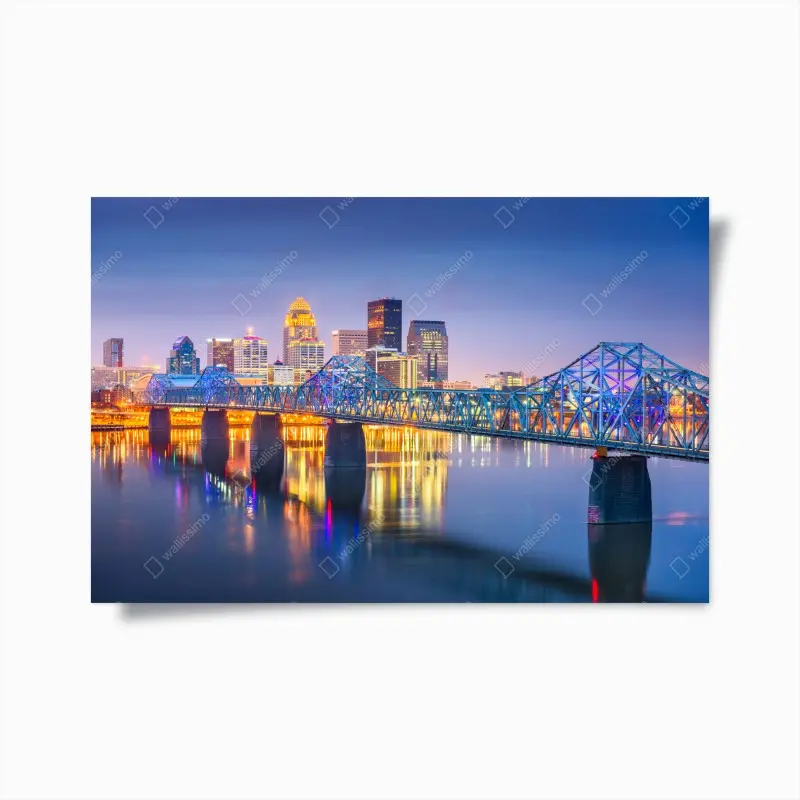 Poster Louisville skyline bei dämmerung