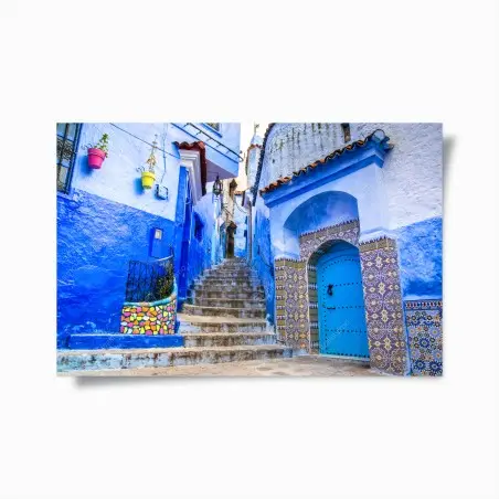 Poster blaue gasse in Chefchaouen, Marokko – Pixers®