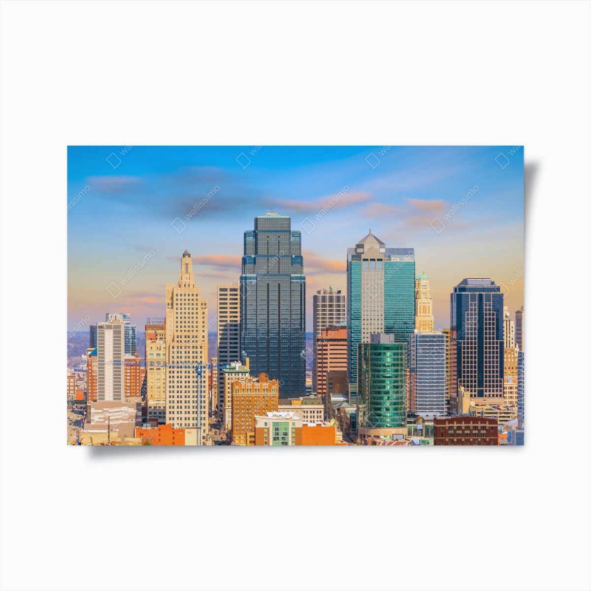 Poster Kansas City skyline bei sonnenuntergang – Pixers®