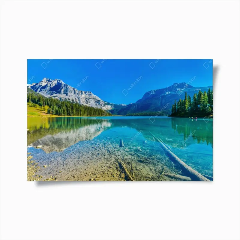Poster türkises alpensee mit bergreflexionen