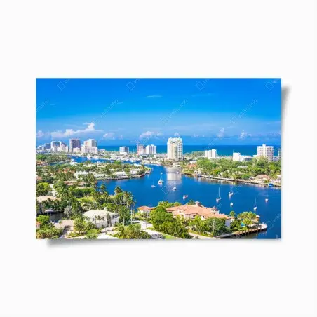 Poster Fort Lauderdale stadtskyline am meer – Pixers®