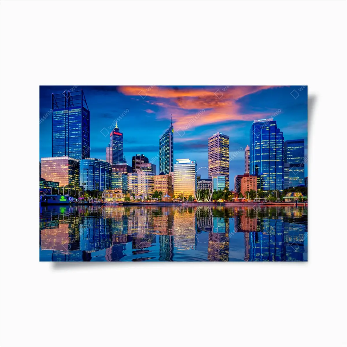 Poster Perth skyline bei sonnenuntergang – Pixers®