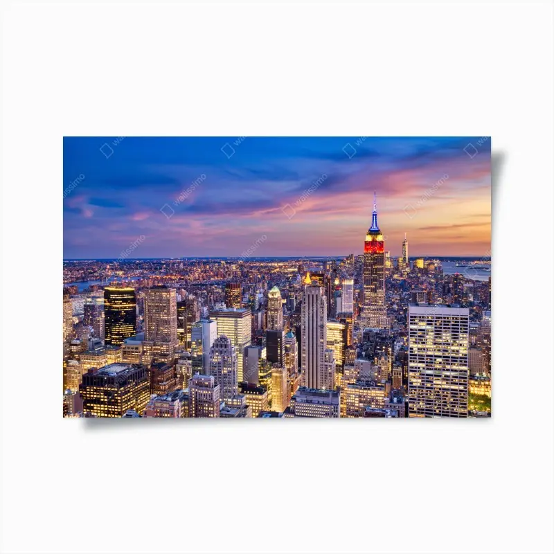 Poster New York skyline bei dämmerung
