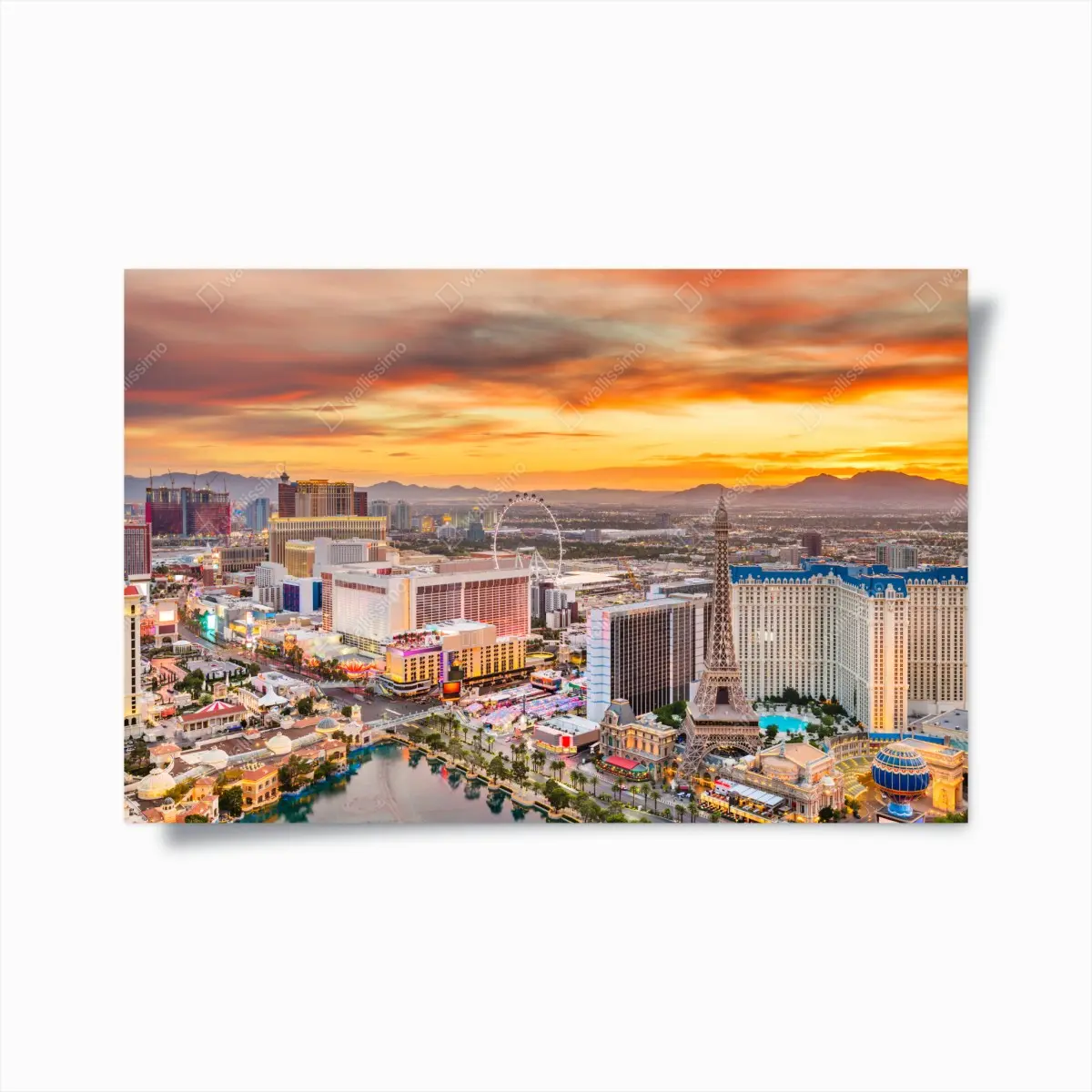 Poster Las Vegas skyline bei sonnenuntergang – Pixers®