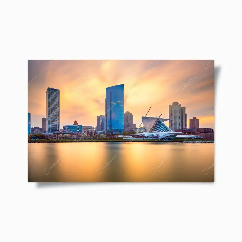 Poster Milwaukee skyline bei dämmerung