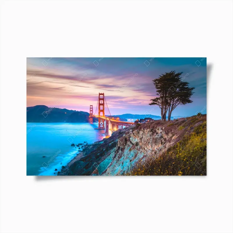 Poster Golden Gate Bridge bei dämmerung
