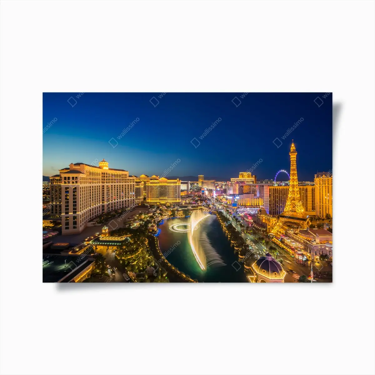 Poster Las Vegas skyline bei nacht – Pixers®