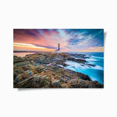 Poster sonnenuntergang bei leuchtturm Favaritx, Menorca – Pixers®