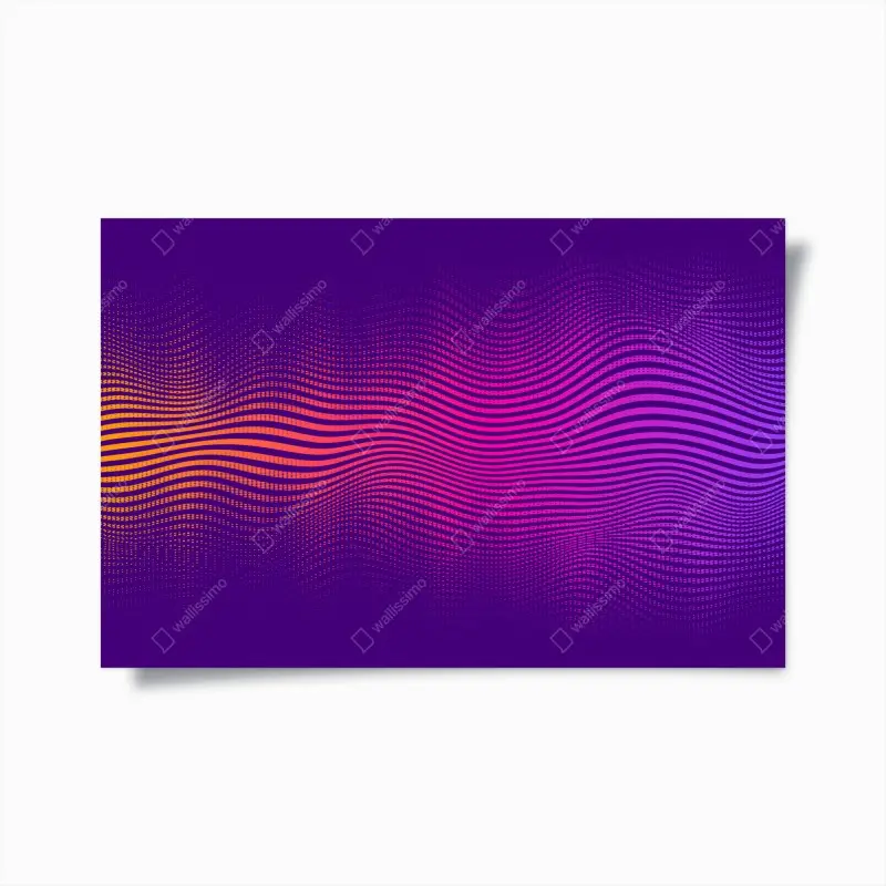 Poster leuchtendes verlauf-wellenmuster