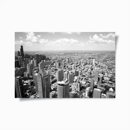 Poster Chicago skyline in graustufen – Pixers®