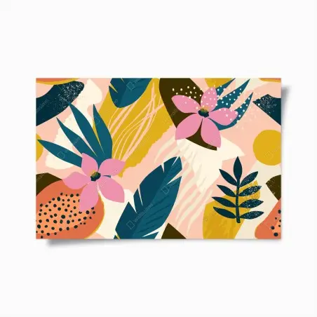 Poster tropisches abstraktes blumenmotiv – Pixers®