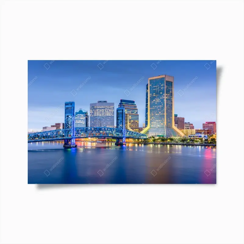 Poster Jacksonville skyline bei dämmerung