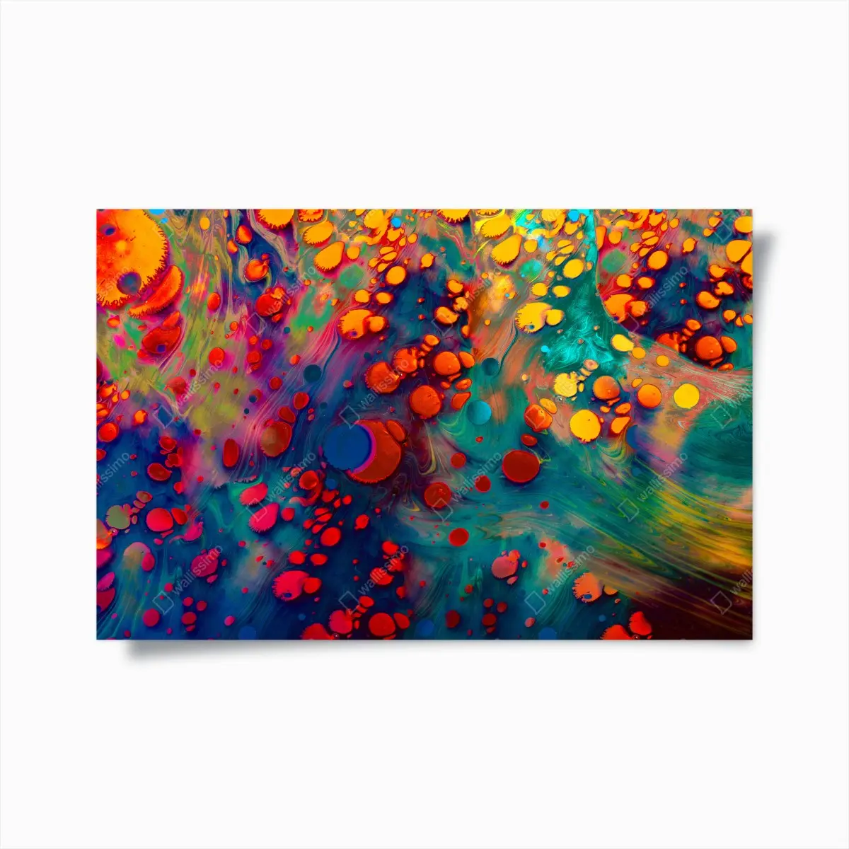 Poster lebendige türkis-orange marmorierte kunst – Pixers®