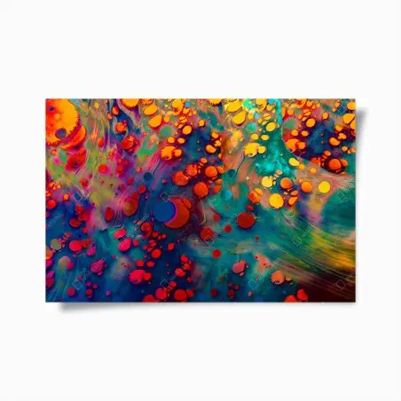 Poster lebendige türkis-orange marmorierte kunst – Pixers®