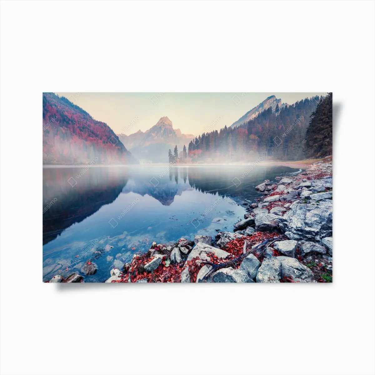 Poster nebliger herbstmorgen am Obersee, Schweizer Alpen – Pixers®