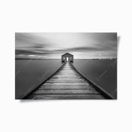 Poster einsames bootshaus am ruhigen steg – Pixers®