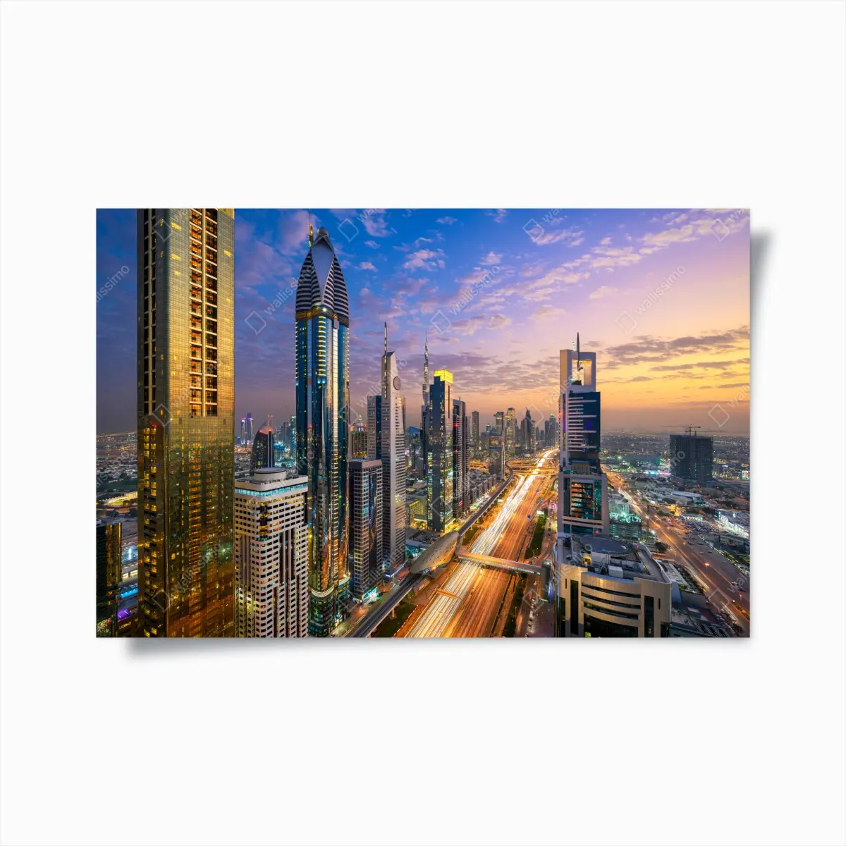 Poster stadtszene Dubais bei dämmerung – Pixers®
