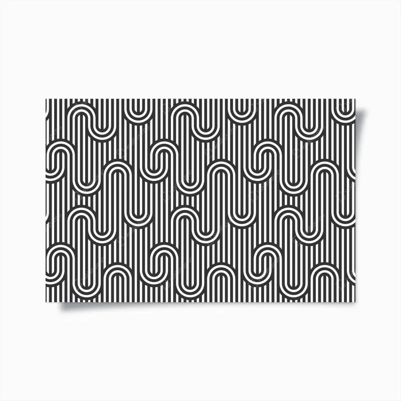 Poster schwarz-weiß geometrisches optisches muster