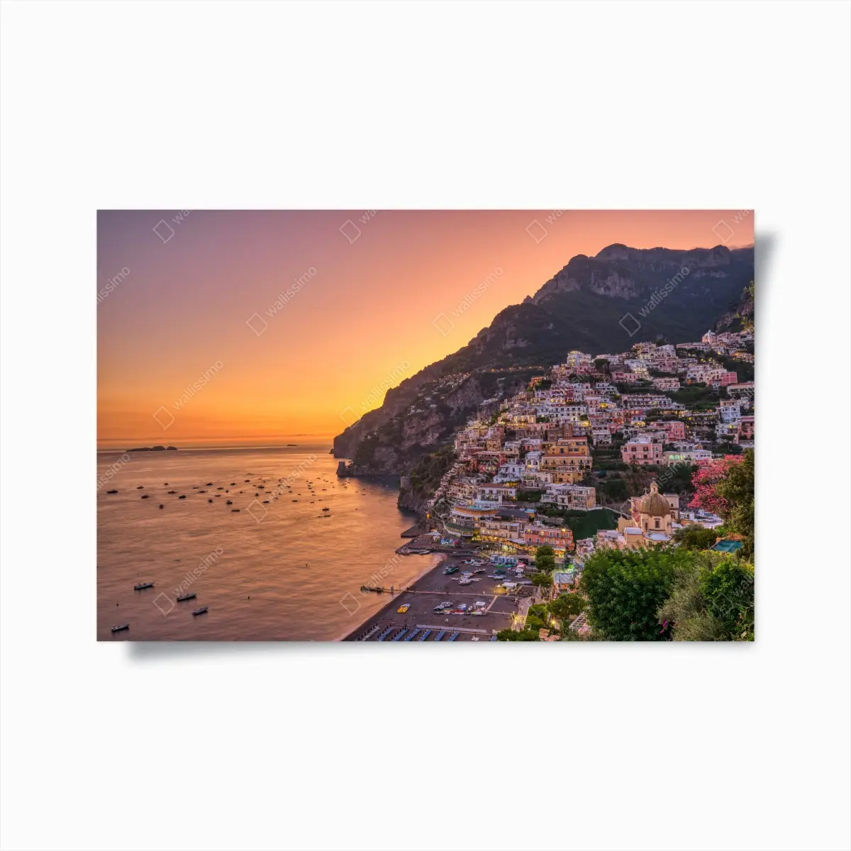 Poster sonnenuntergang über Positano, Amalfiküste – Pixers®