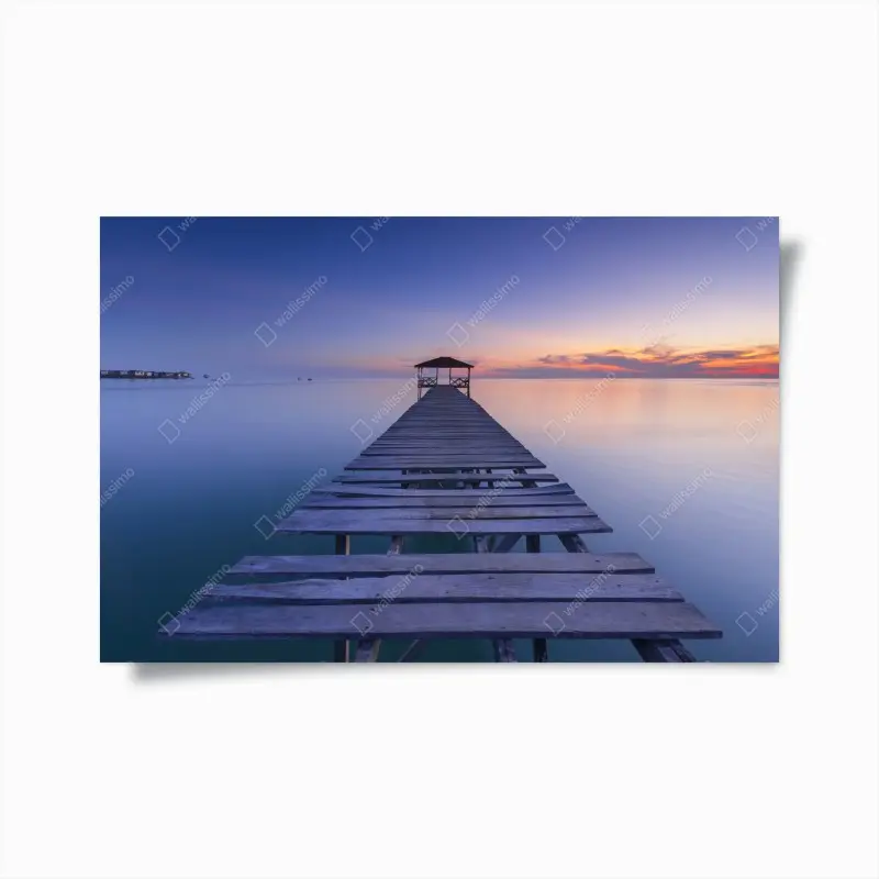 Poster ruhiger steg bei sonnenuntergang