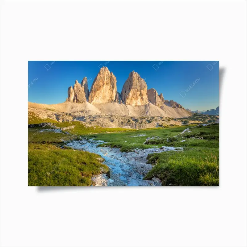 Poster Tre Cime di Lavaredo über der alpenwiese