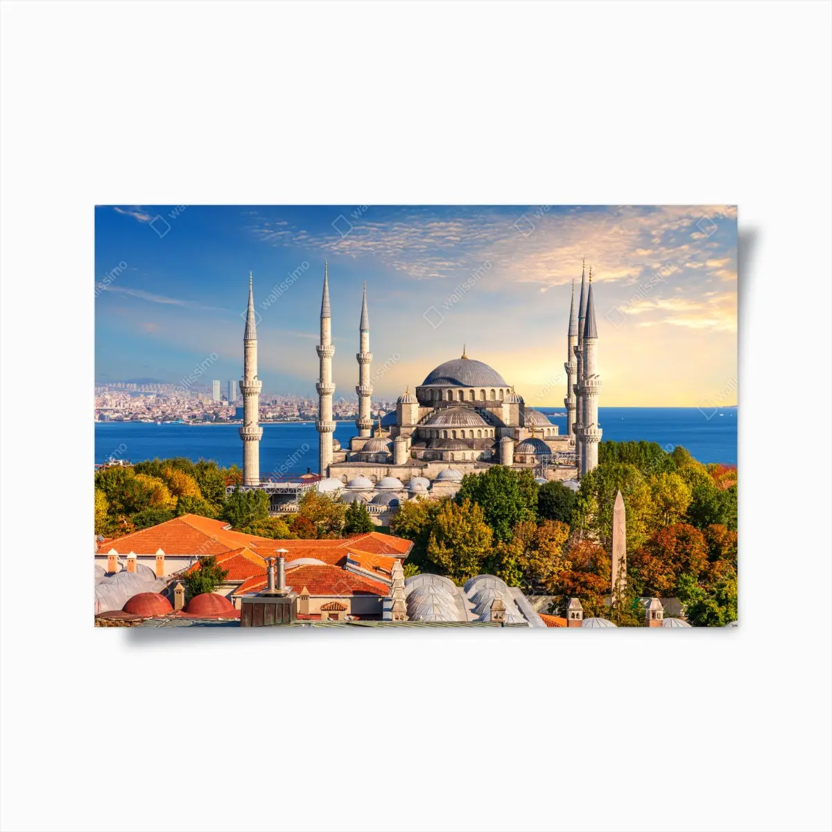 Poster Istanbul mit der Blauen Moschee bei Sonnenuntergang – Pixers®