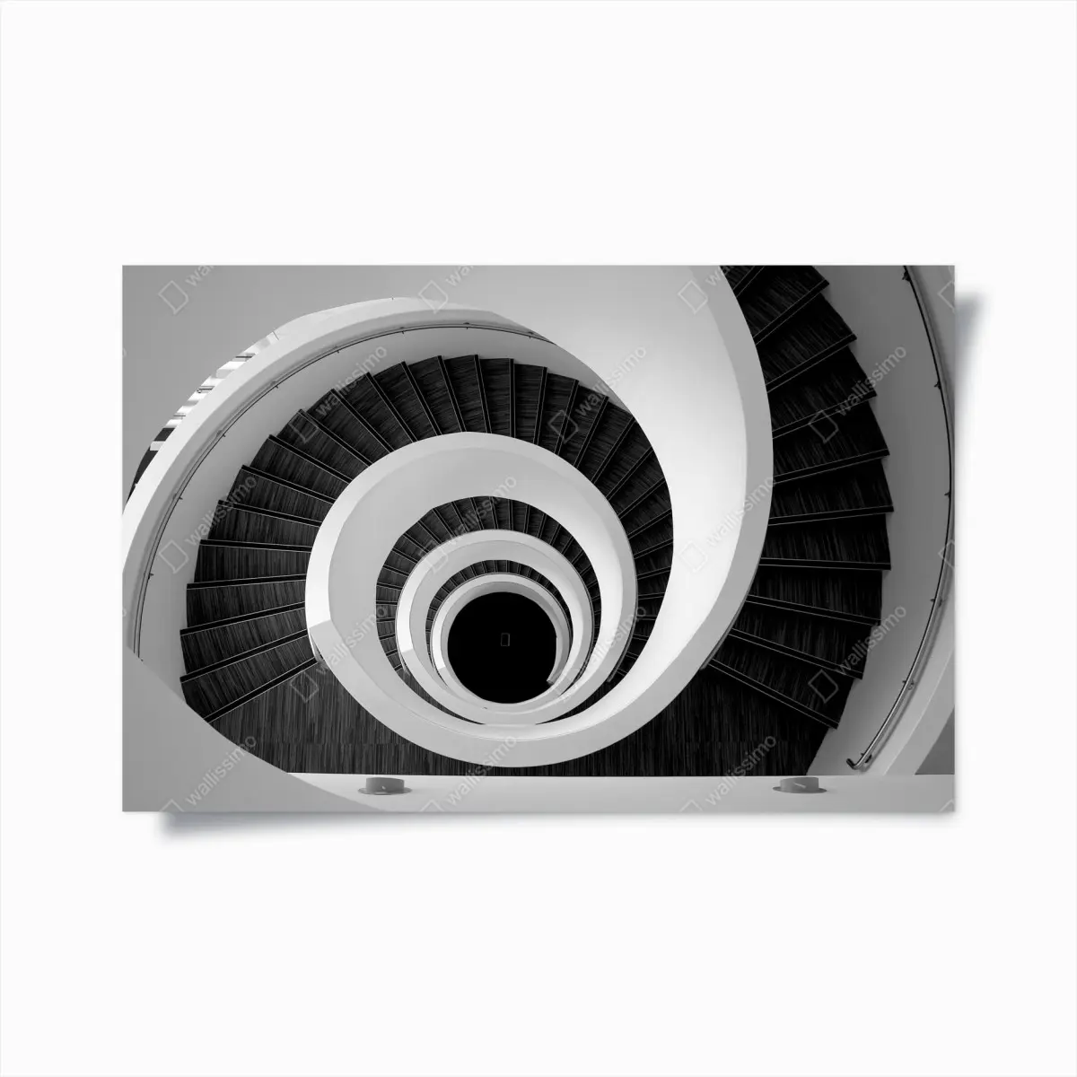 Poster spiraltreppe in monochrom – Pixers®