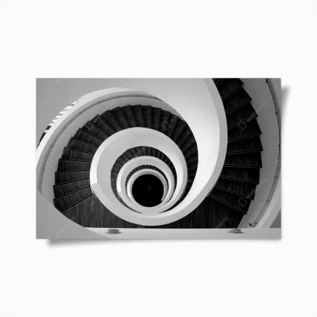 Poster spiraltreppe in monochrom – Pixers®