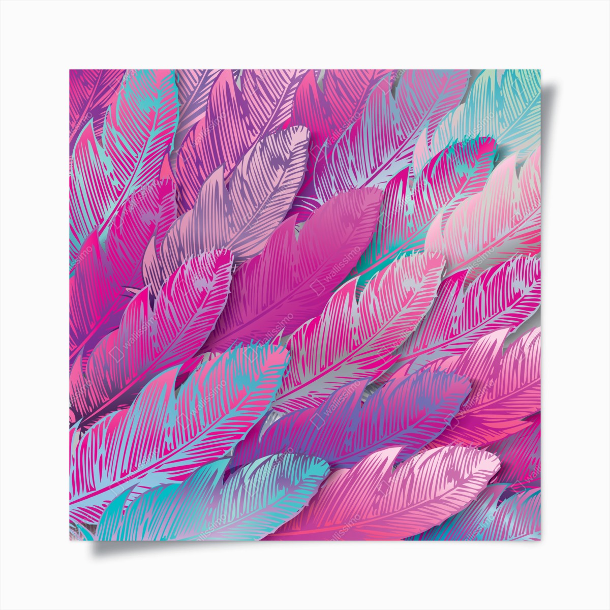 Poster irisierendes rosa federmuster – Pixers®