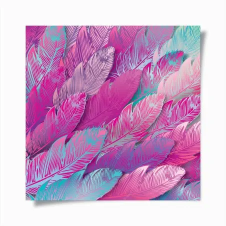 Poster irisierendes rosa federmuster – Pixers®