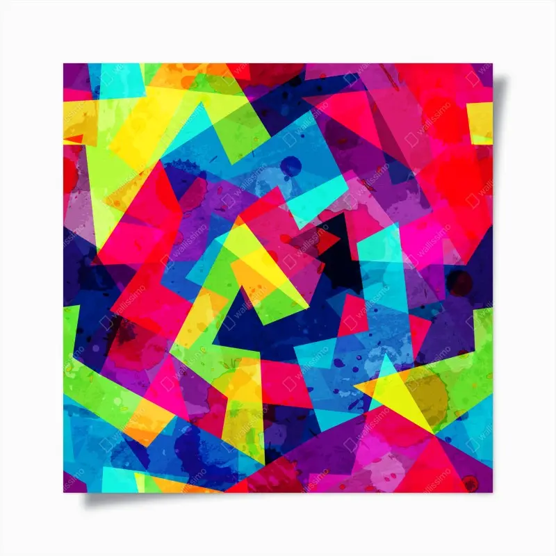 Poster lebendige geometrische aquarell-collage