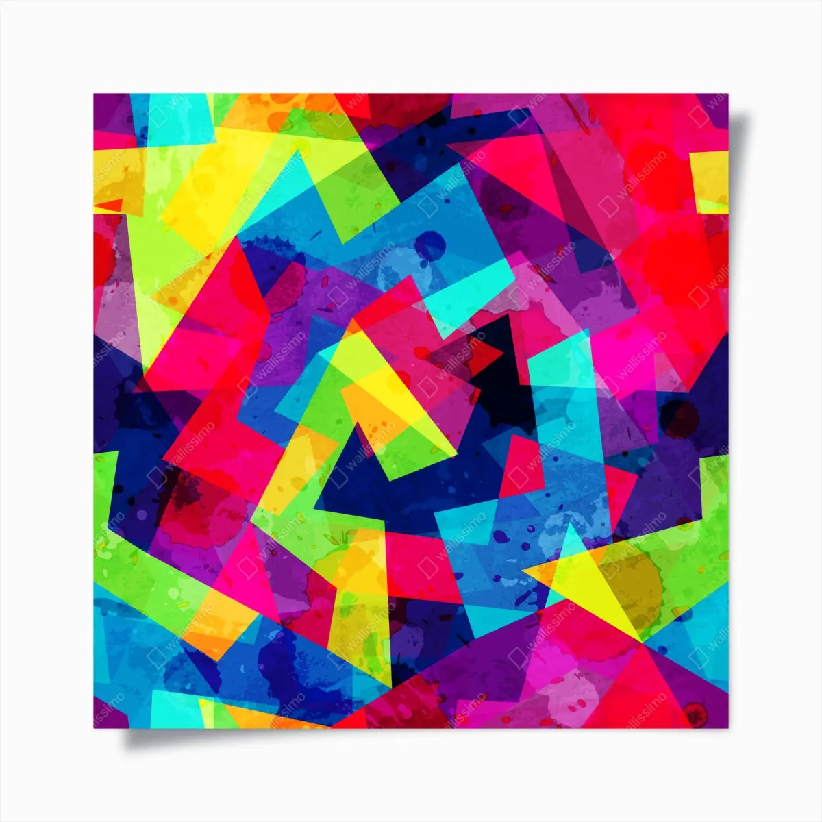 Poster lebendige geometrische aquarell-collage – Pixers®