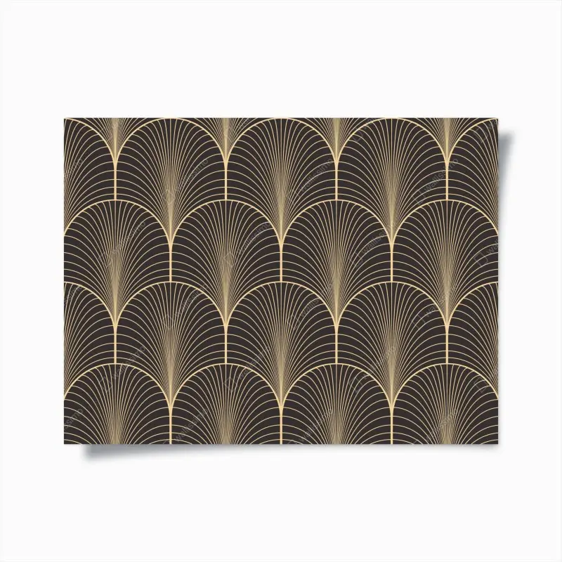 Poster art deco goldenes fächermuster
