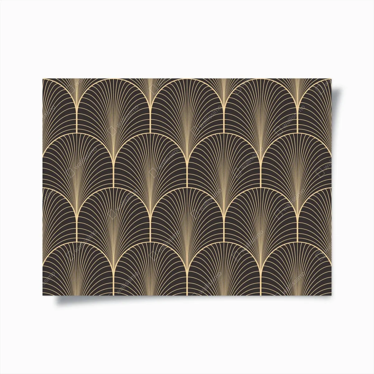 Poster art deco goldenes fächermuster – Pixers®